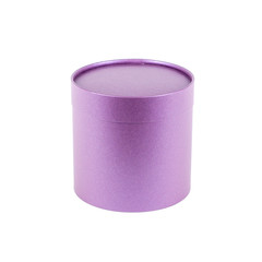 round hat lilac box white background isolate
