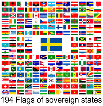 Sweden, collection of vector images of flags of the world
