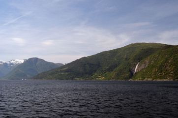 Tourism vacation and travel. Sognefjord, Norway, Scandinavia.