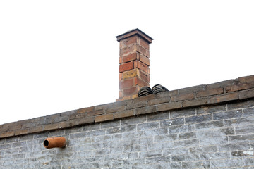 A chimney on the roof
