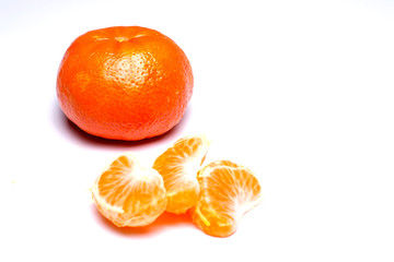 Mandarin on a white background