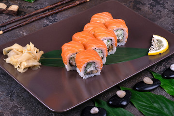 sushi on plate