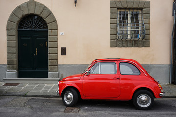 Red car parking