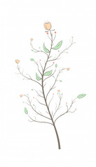 Drawing of a flower light tones on a notebook sheet