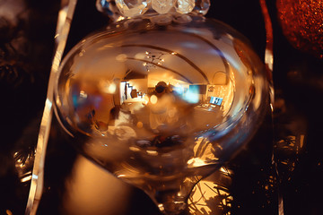 Christmas ball background New Year, Christmas decorations, greeting card beautiful congratulation photo