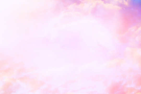 abstract pink colored background / blurred multicolored clouds, spring background © kichigin19