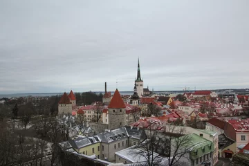 Deurstickers Rooftop view of the old city of Tallinn, Estonia © M.Etcheverry