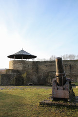 Fototapeta na wymiar A cannon in the castle of Narva, Estonia