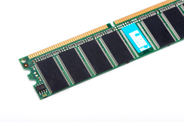 RAM. digital board. microelectronics close up