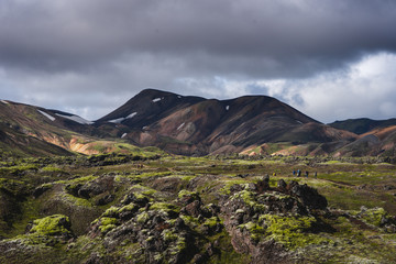 Obraz na płótnie Canvas Landmannalaugar valley in Icelandic highlands August 2018