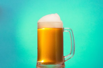 Golden cold beer glass foam, drink.Golden cold beer glass foam, drink.