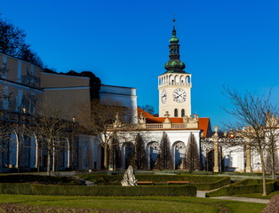 Garden of Mikulov Castle in South Moravia, Czech Republic.