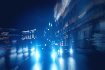 Obraz na płótnie Canvas blurred abstract city / bokeh car lights background in night city, traffic jams, highway, night life
