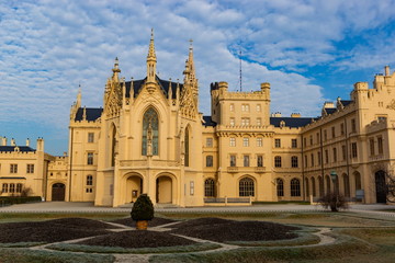 Fototapeta premium Neo Gothic castle Lednice, South Moravian region, Czech republic, Europe.
