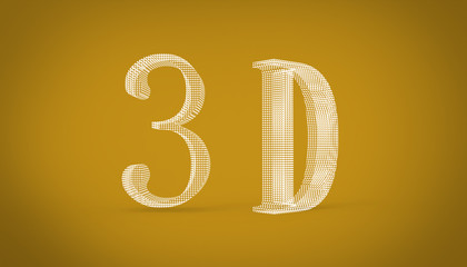 Fototapeta premium 3D font in yellow background