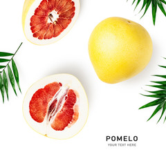 Pomelo citrus fruit composition and creative layout