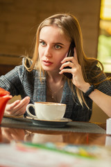 woman with telephone
