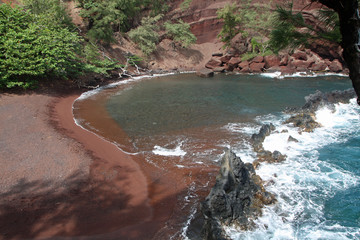 Red sandy beach on Maui