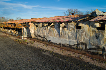 Farm devastated Farm burned in a fire fire, Spain.