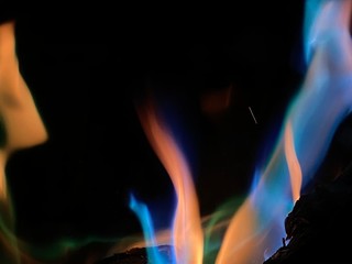 Colorful fire with black background