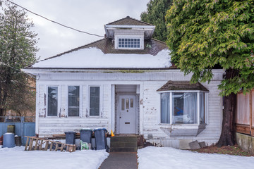 An Old House in Disrepair in Vancouver, Canada.