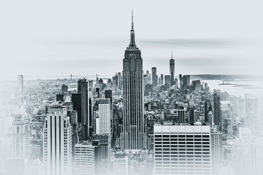 New york City skyline , NY, USA. Creative image.