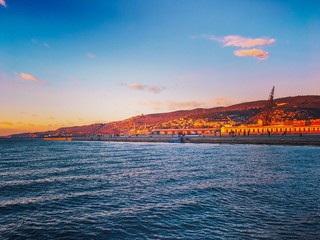 Sea landscape at sunset in Trieste