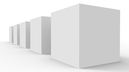 3d rendering, 3d illustration. Bright cubes on a light background.