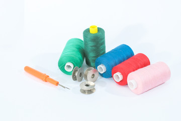 colorful spools of thread