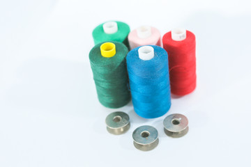 colorful spools of thread