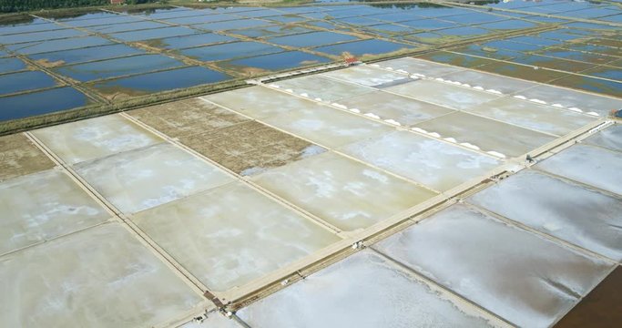 Aerial panorama of Nin lagoon and salt pans, Croatia