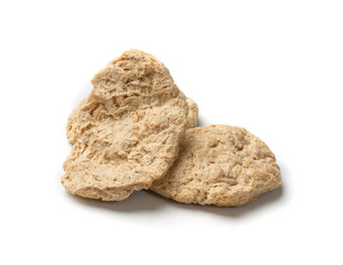 Raw Dehydrated Soy Meat or Soya Chunks Isolated
