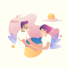 Couples in love, meet someone special illustration