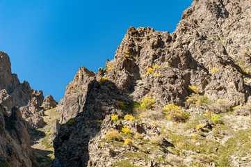Felslandschaft in der Wüste Gobi, Mongolei