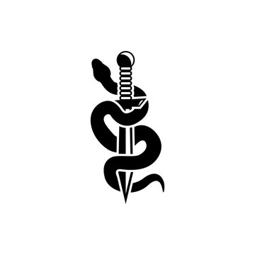 snake and dagger vector illustration 