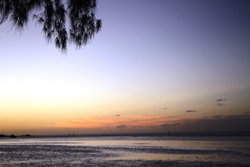 coucher de soleil sur lagon