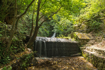Gabrovo waterfall in Belasica Mountain,North Macedonia