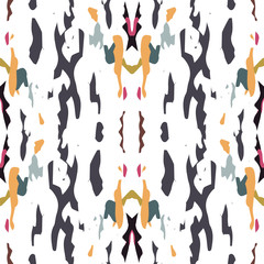 Ikat, Tie Dye. Batik, Hand Drawn Ornament. 