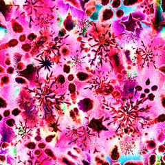 surreal cosmic magic unusual seamless watercolor pattern endless repeat