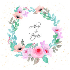 beautiful watercolor floral wreath