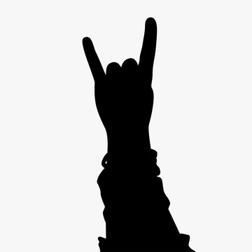 recommend clip art: rock hand silhouette on white