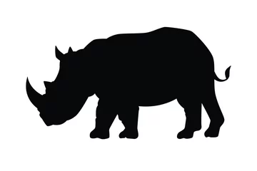 Foto op Plexiglas Rhinoceros ancient  animal silhouette vector © Flatman vector 24