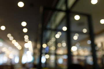 abstract blur bokeh light background in cafe