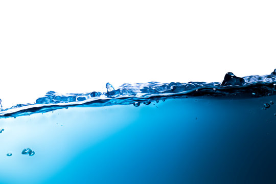 Beautiful water waves Splashed water wave in clean blue water