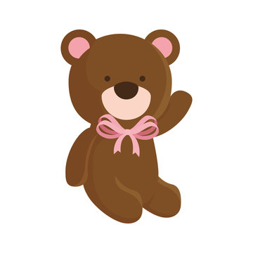 cute teddy bear isolated icon vector illustration design