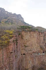Fototapeta na wymiar Guoliang hang wall highway, Hui county, Henan province, China