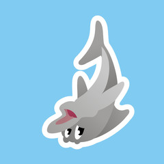 Stickers of Dolphin Greet, Cute Character, Flat Design