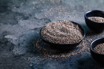 Chia seeds in bowl.