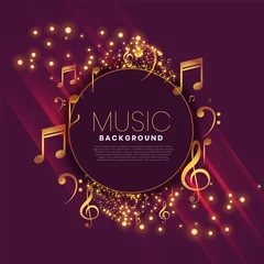 Fotobehang shiny music background with notes and sparkle © starlineart