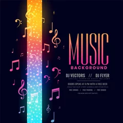 Rugzak colorful music flyer party background with notes © starlineart